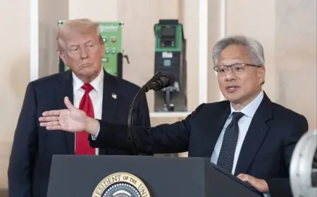 Nvidia CEO Jensen Huang tells Trump: "We're not going to let an AI slowdown happen"